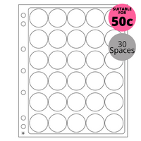 ENCAP Sheets 32/33 - Suitable for Coin Capsules 32 to 33mm (50c | 30 Spots) - Pack of 2