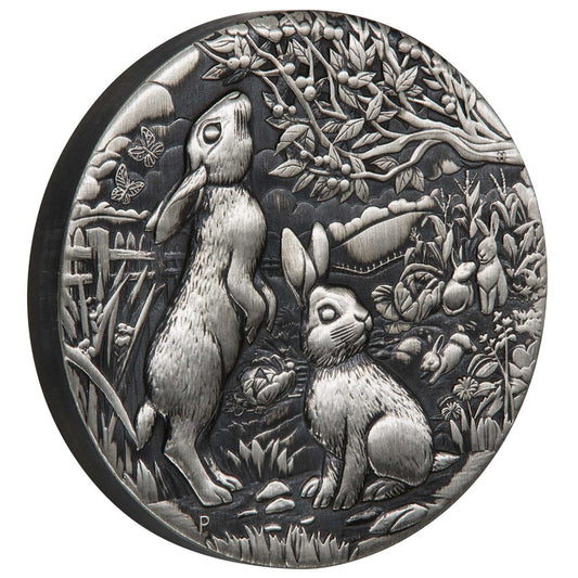 Australian Lunar Series III 2023 Year of the Rabbit 2oz Silver Antiqued Coin