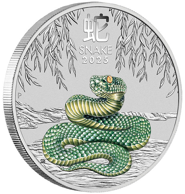 Melbourne Money Expo 2025 - 2025 Year of the Snake 1oz Silver Coloured Coin in Card