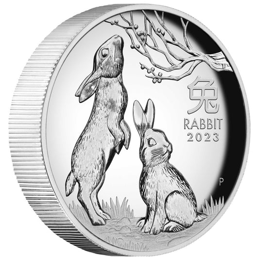 Australian Lunar Series III 2023 Year of the Rabbit 1oz Silver Proof High Relief Coin