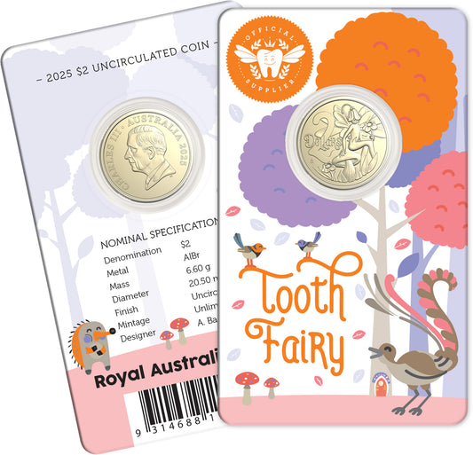 2025 $2 Tooth Fairy Uncirculated Coin In Card