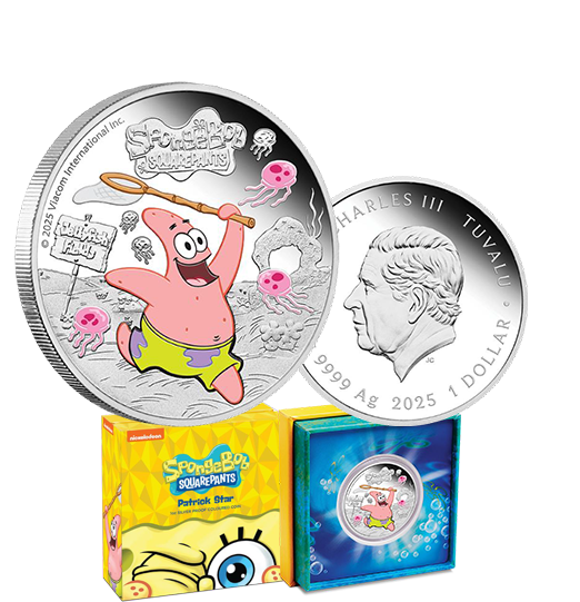 SpongeBob SquarePants - Patrick Star - 2025 1oz Silver Proof Coloured Coin