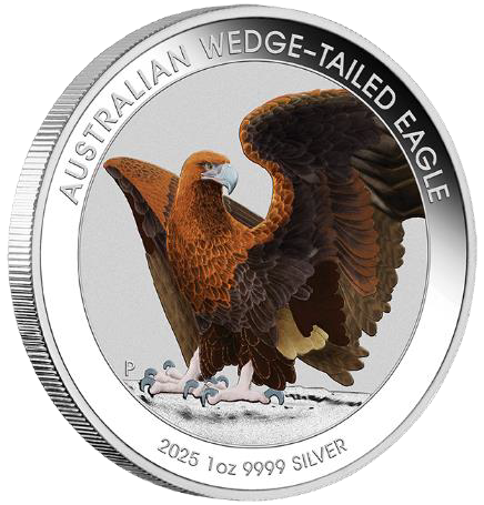 Australian Wedge-Tailed Eagle - 2025 1oz Silver Coloured Coin in Card