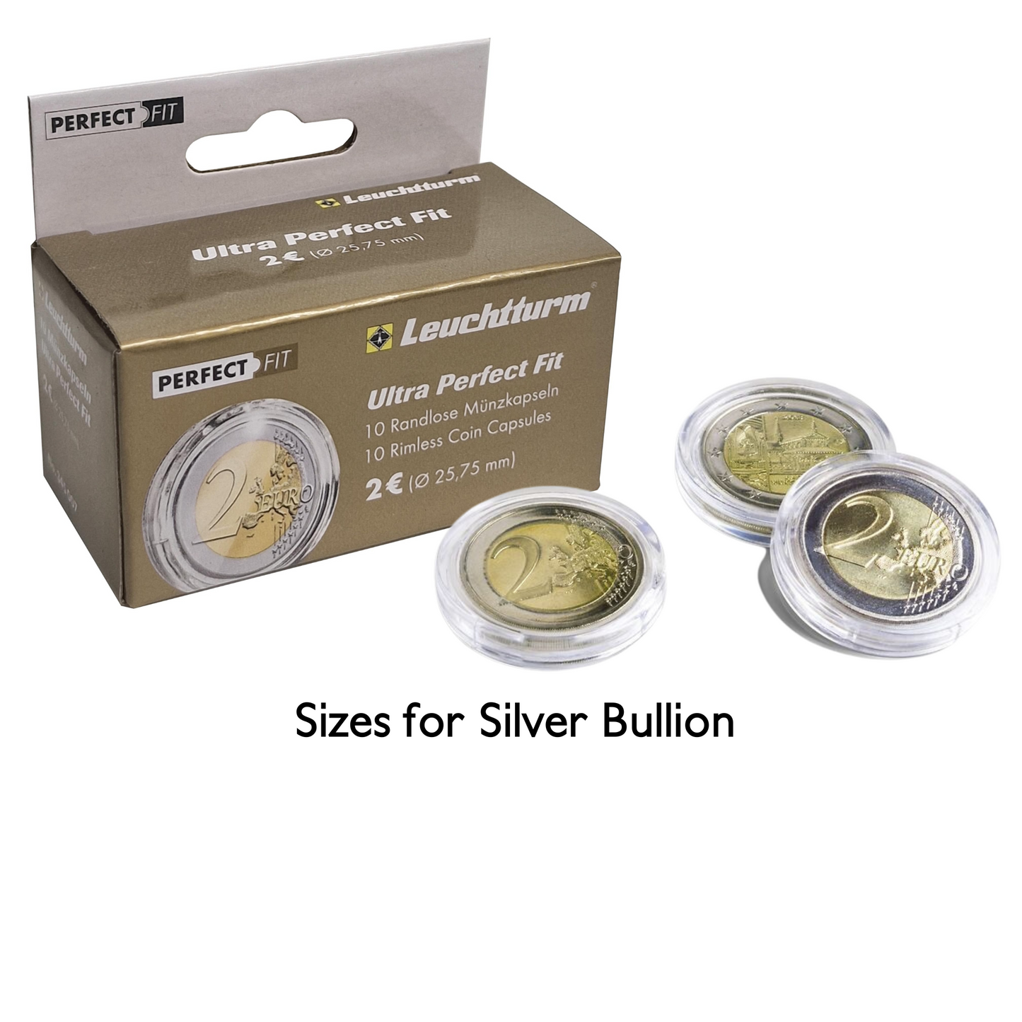 Coin Capsules Perfect Fit (Lighthouse ULTRA Perfect Fit) - Sizes for Silver Bullion