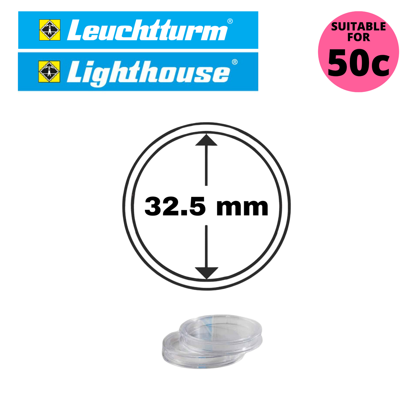 Coin Capsules (Lighthouse GRIPS) - Sizes for Australian Decimal Coins