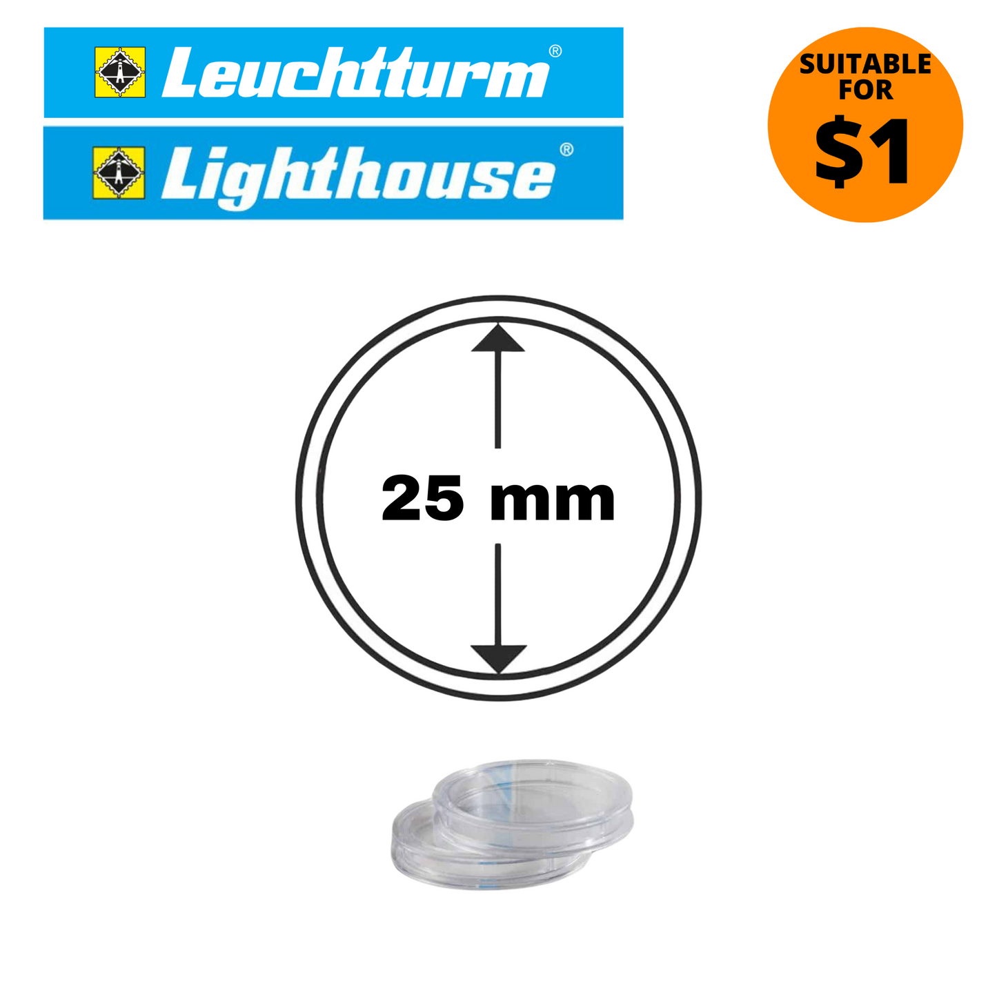 Coin Capsules (Lighthouse GRIPS) - Sizes for Australian Decimal Coins