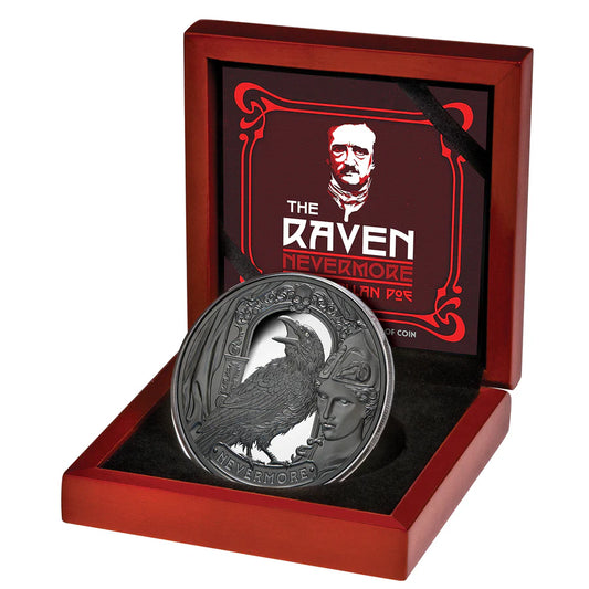 The Raven 2025 $5 2oz Silver Black Proof Coin