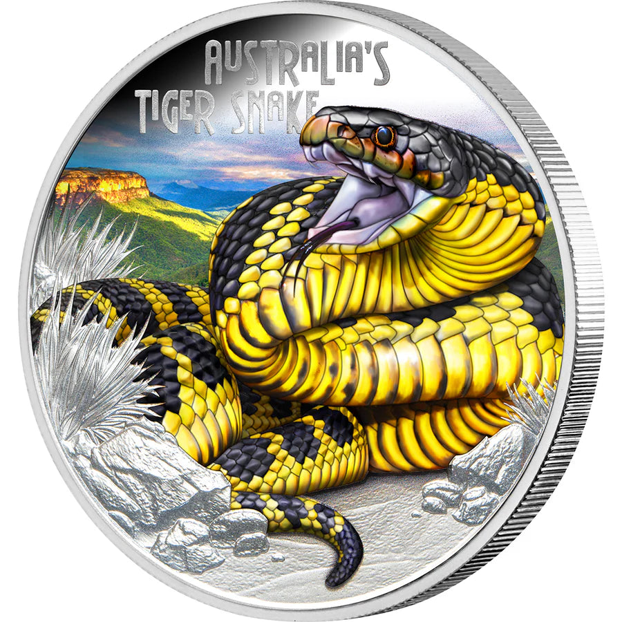 Deadly & Dangerous 2025 $1 Tiger Snake 1oz Silver Proof Coin