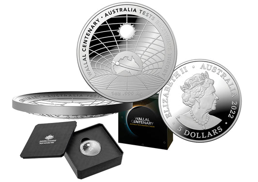 2022 $5 Wallal Centenary - Australia Tests Einstein's Theory Silver Domed Proof