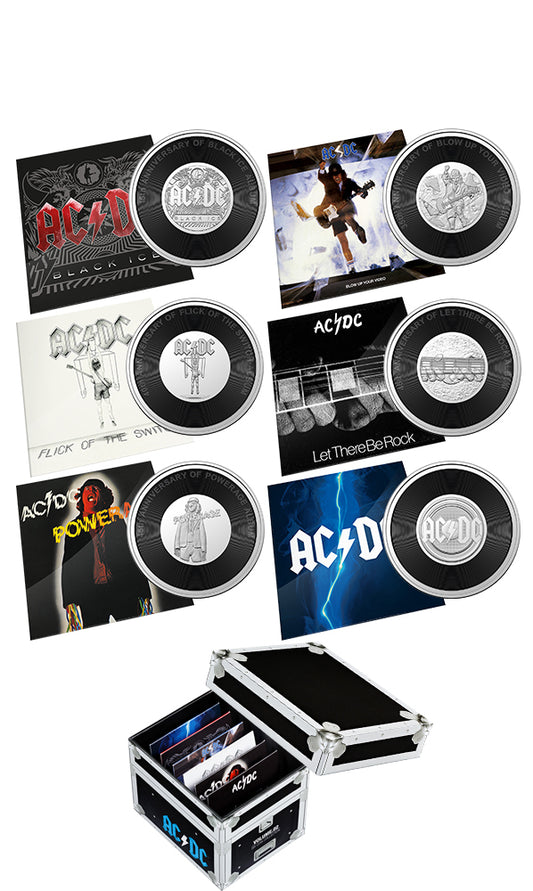 AC/DC (45th Anniversary) 2022/2023 20c Coloured Unc 6 Coin Collection