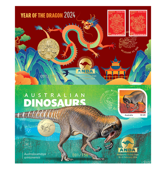 Dinosaurs & Lunar PNC Set - Melbourne Money Expo 2024 (ANDA)