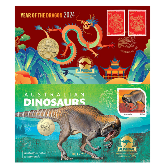 Dinosaurs & Lunar PNC Set - Melbourne Money Expo 2024 (ANDA)