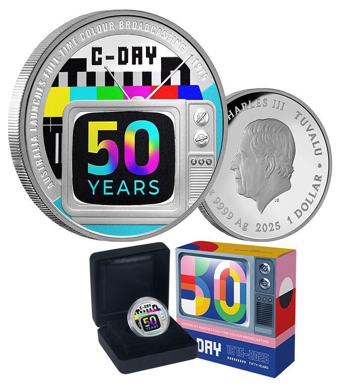 Colour TV in Australia 50th Anniversary 2025 $1 1oz Silver Proof Coin