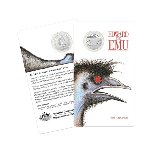 35th Anniversary Of Edward The Emu - 2023 20c Coloured Unc Coin