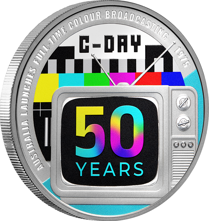 Colour TV in Australia 50th Anniversary 2025 $1 1oz Silver Proof Coin