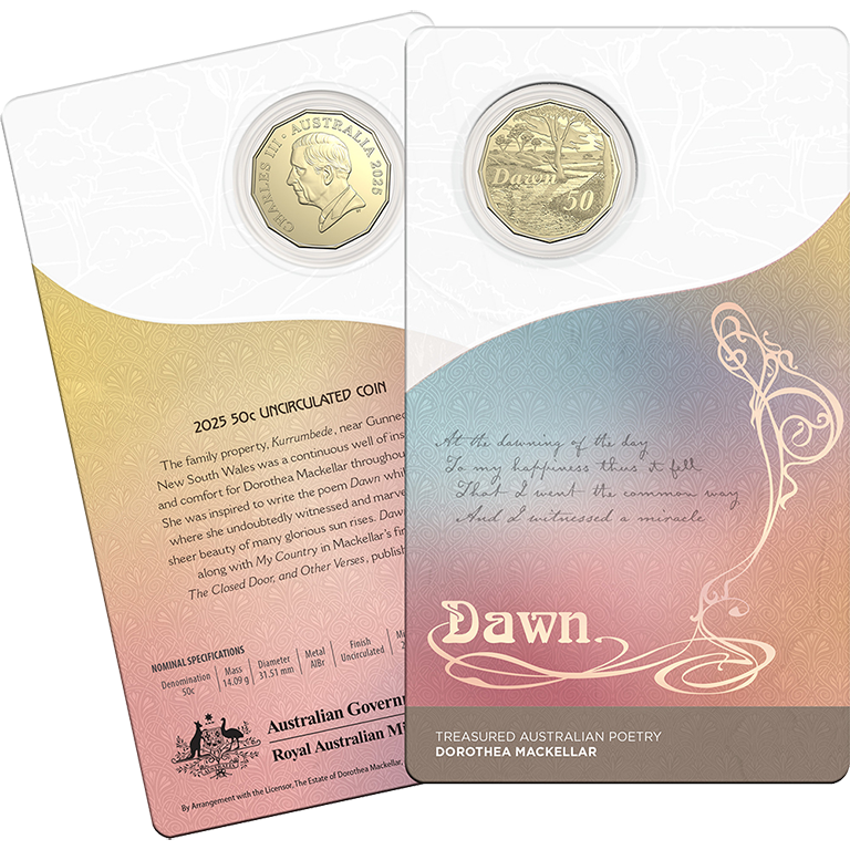 Dorothea Mackellar - Treasured Australian Poetry 2025 50c Uncirculated Three-Coin Collection