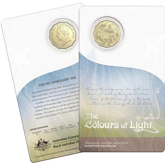 Dorothea Mackellar - Treasured Australian Poetry - The Colours of Light 2025 50c Uncirculated Coin