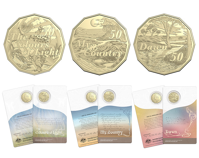 Dorothea Mackellar - Treasured Australian Poetry 2025 50c Uncirculated Three-Coin Collection