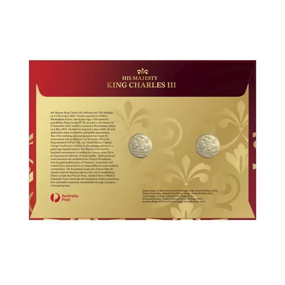 His Majesty King Charles III 2-Coin Limited-Edition Postmarked Postal Numismatic Cover (PNC | RAM) - Impressions 2024