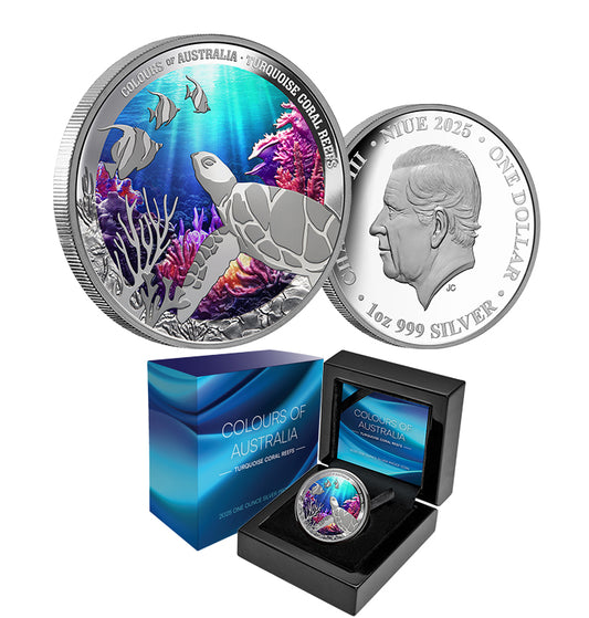 Colours of Australia - Turquoise Coral Reef 2025 $1 1oz Silver Proof Coin